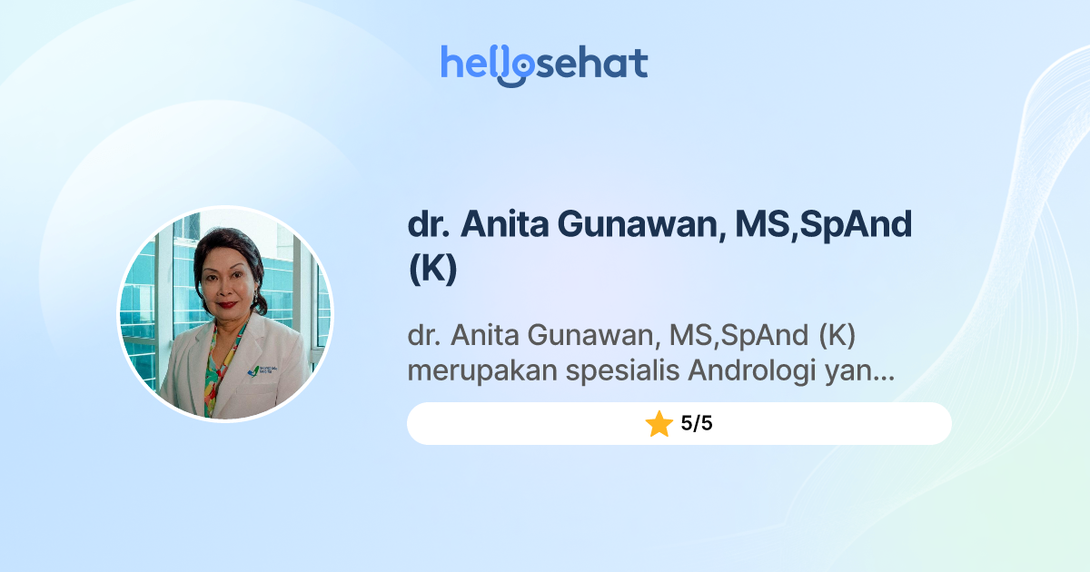 dr. Anita Gunawan, MS,SpAnd (K), Andrologi Buat Booking Online